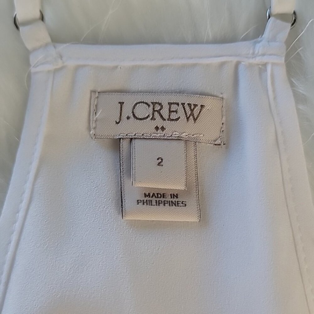 J.CREW White Eyelash Fringe Retro Flapper Racer Back Party Holiday Cami Top 2 - Picture 5 of 11